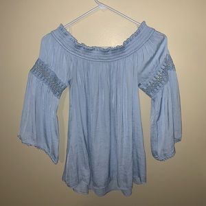 Beautiful baby blue long sleeve blouse